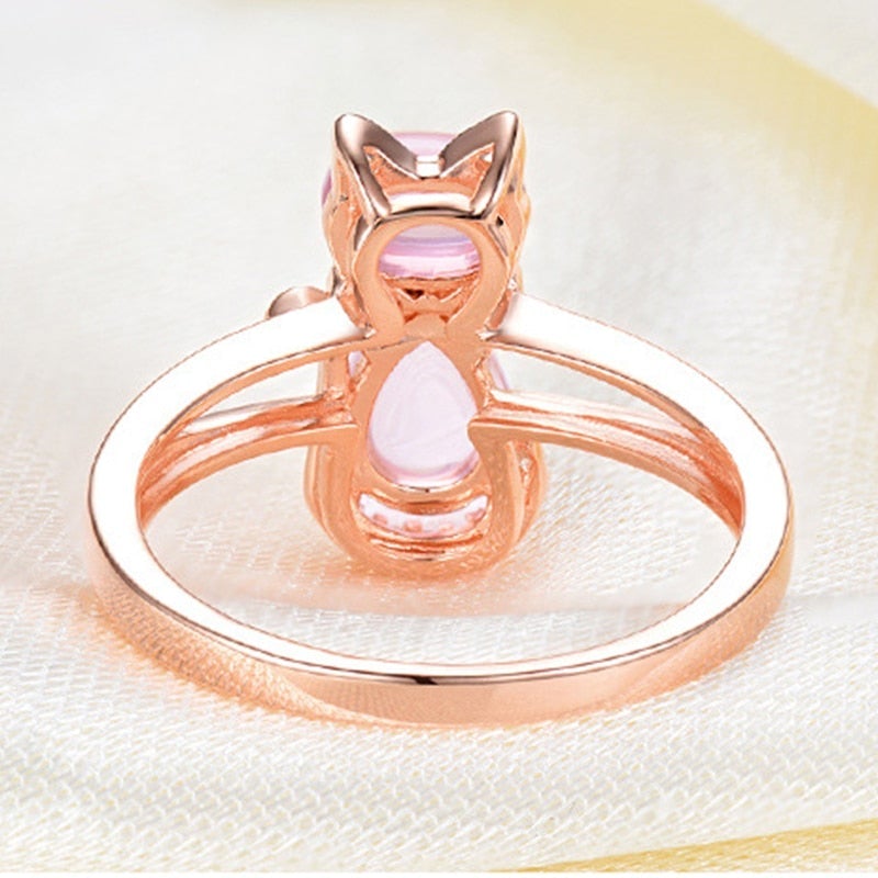 Bague Chat Or Rose