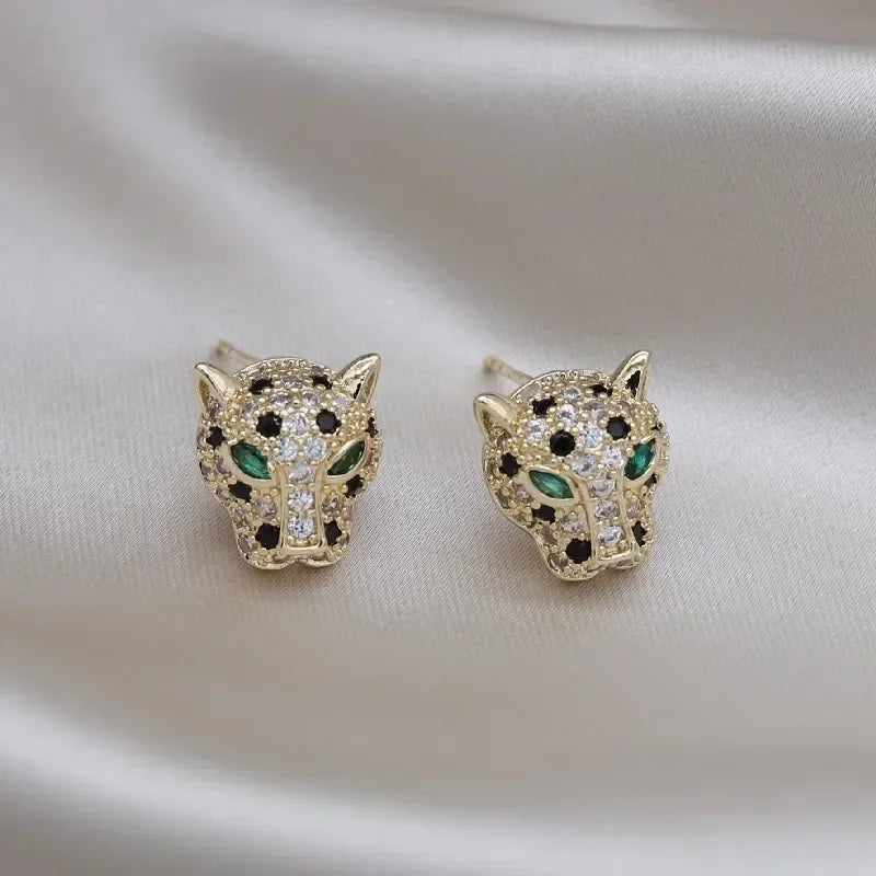Boucles d'oreilles Tomettes Léopard Coloré Cristal
