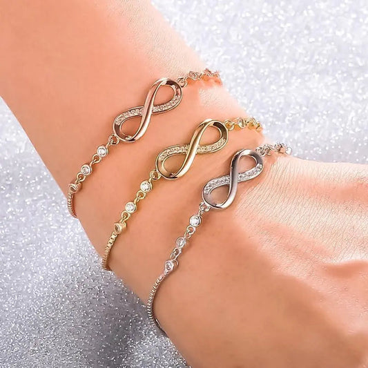 Bracelet infini ajustable en argent