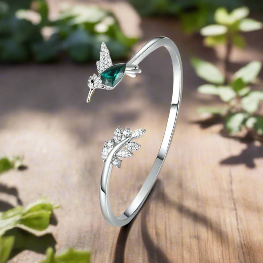 Bague Colibri Réglable avec Diamant Rhinestone