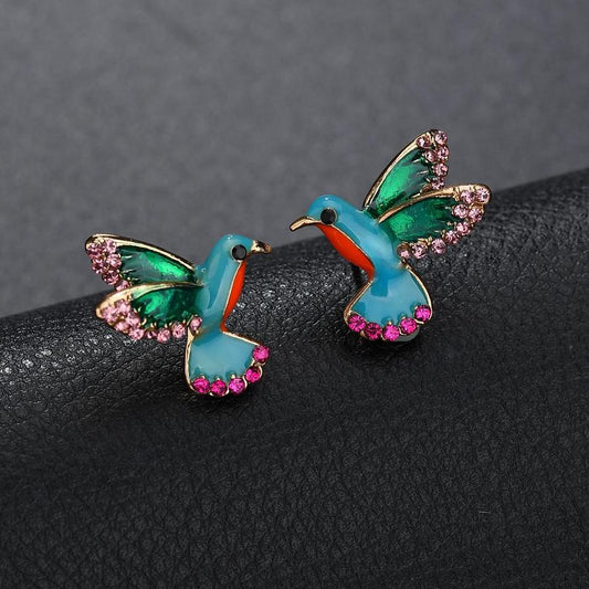 Boucles d'Oreilles Cristal Colibri