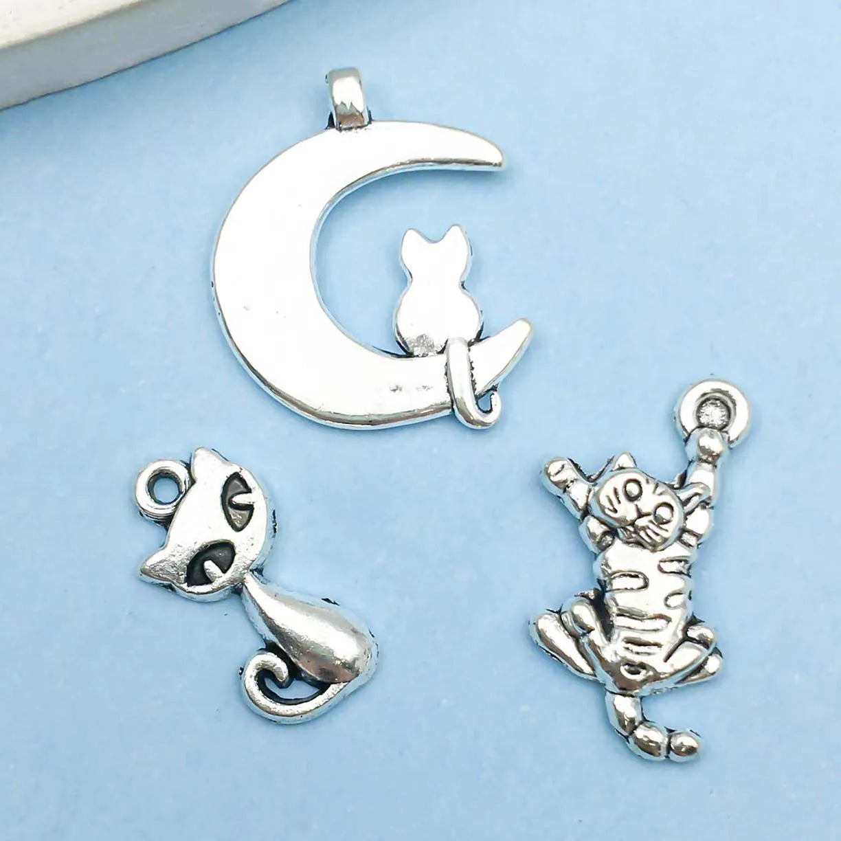 Collection Charmes Chat Argent Vintage