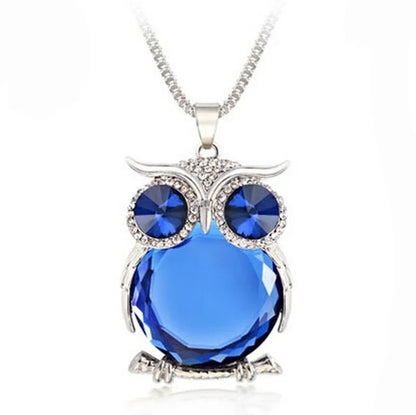 Collier Pendentif Hibou Cristal