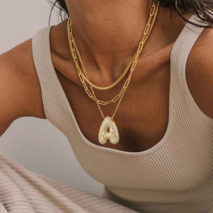 Collier initiale avec bulles Hailey