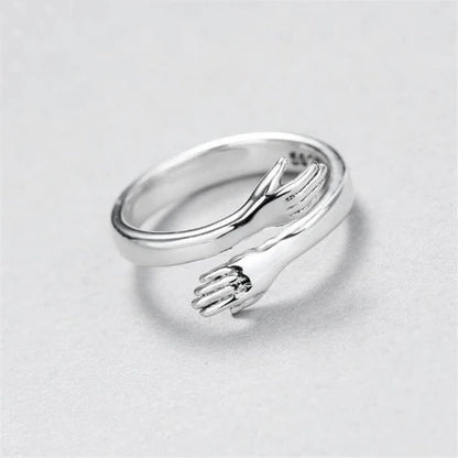 Bague étreinte ajustable en argent