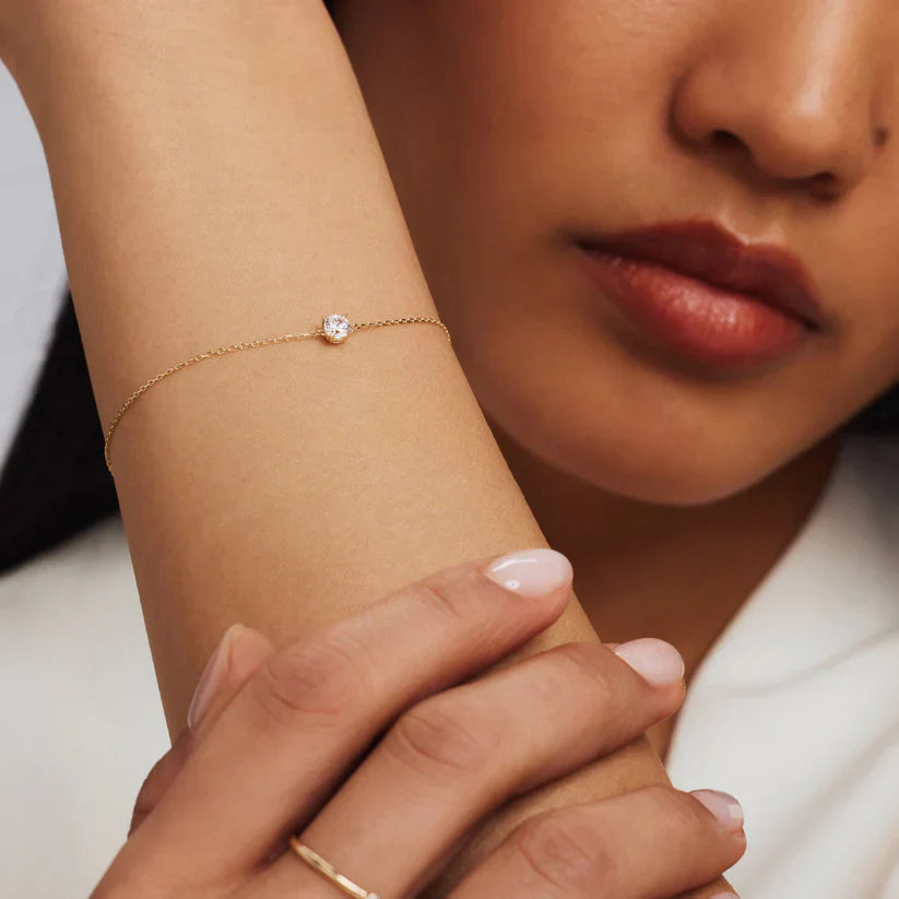 Bracelet avec Pierre de Moisanite Cléa | Or