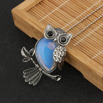 Collier Pendentif Sagesse Hibou Cristal