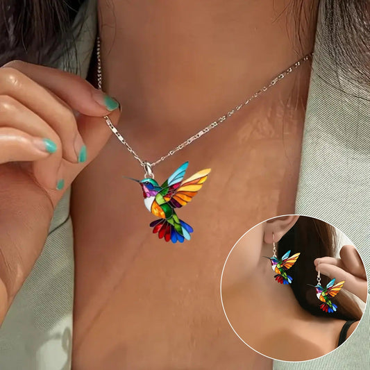 Magnifique Collier Colibri avec Boucles d'oreilles Offertes – Offre à Durée Limitée