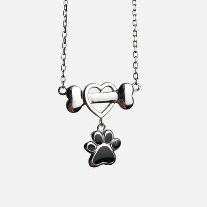 Collier Patte de Chien Délicat en Acier Inoxydable