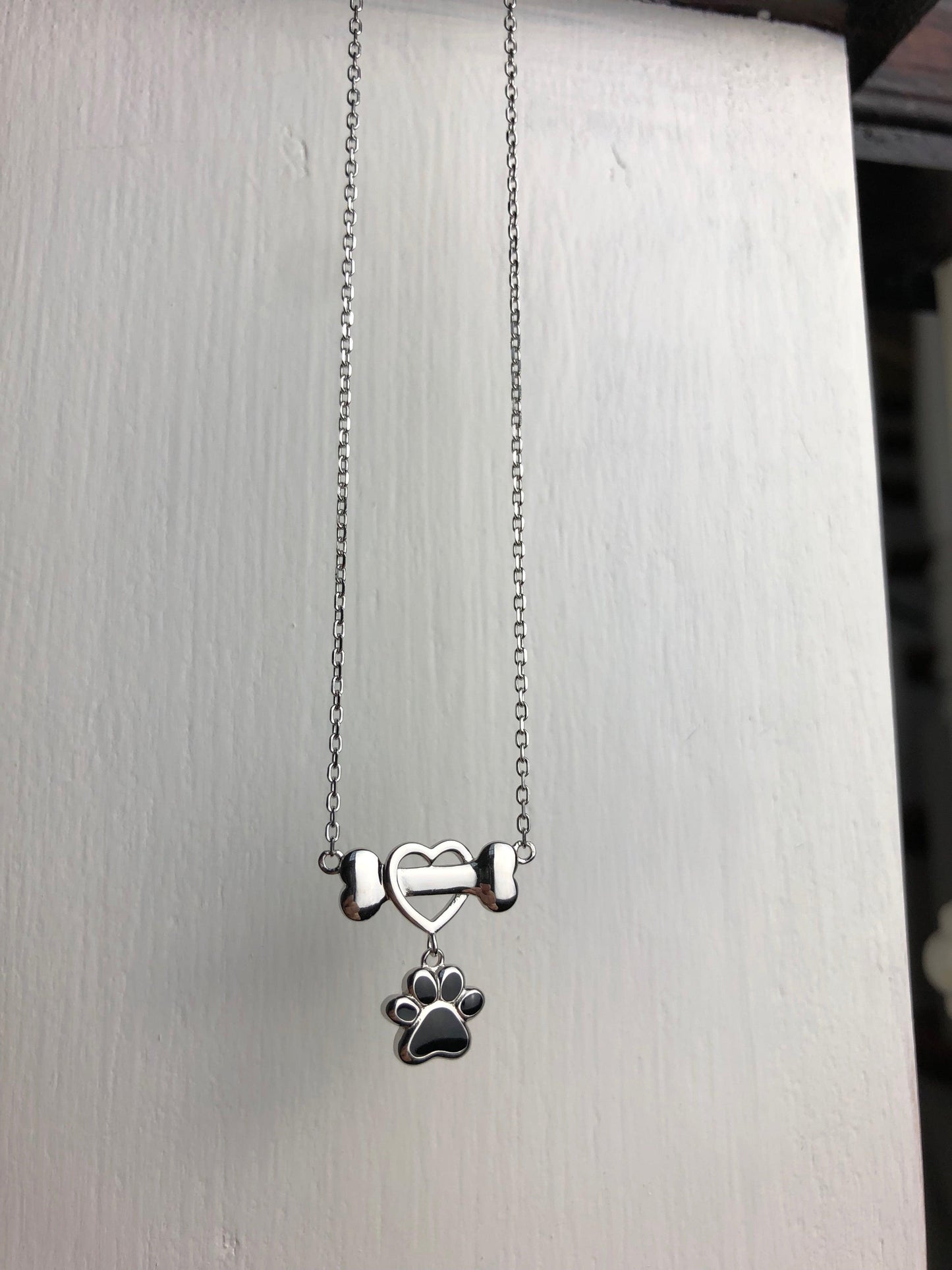 Collier Patte de Chien Délicat en Acier Inoxydable