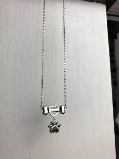 Collier Patte de Chien Délicat en Acier Inoxydable