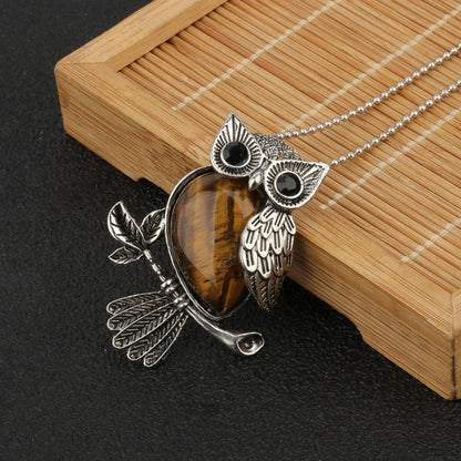Collier Pendentif Sagesse Hibou Cristal