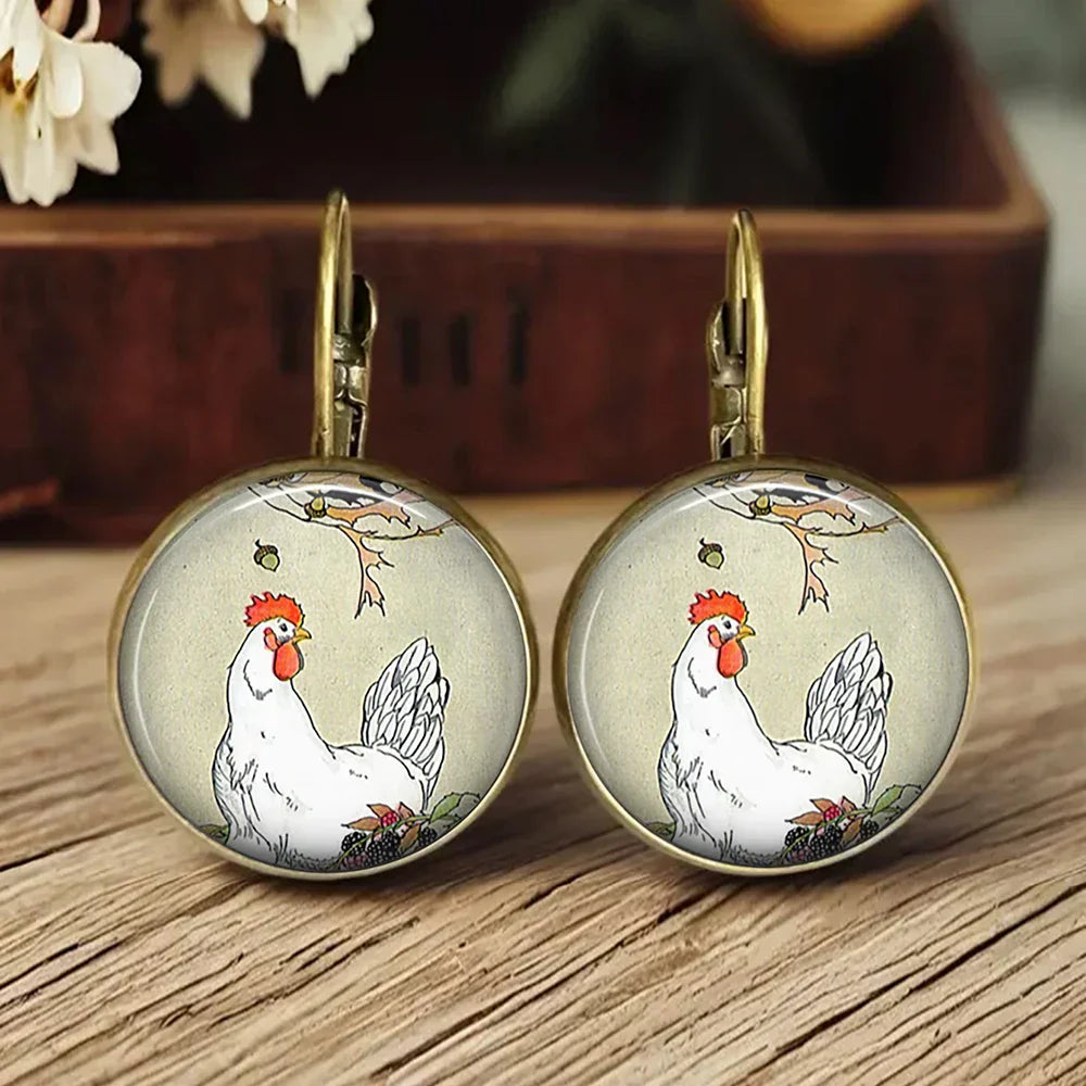 Boucles d'oreilles Dôme de Verre Animal Fantaisiste