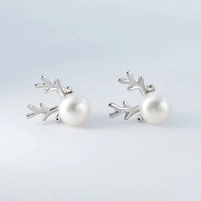 Boucles d'oreilles Fines Renne Perle
