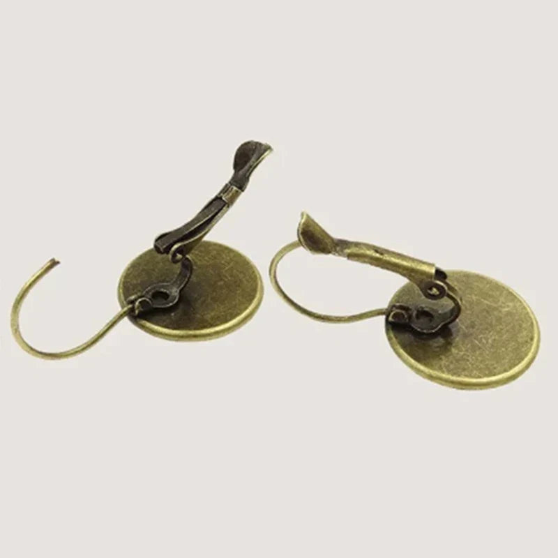 Boucles d'oreilles Dôme de Verre Pie Bleue Vintage