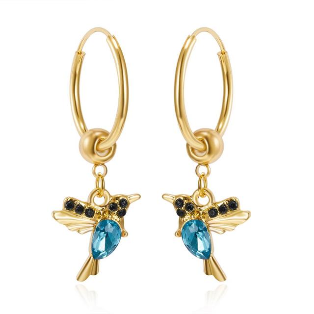 Boucles d'Oreilles Colibri Volant Édition Limitée avec Incrustation Zirconia