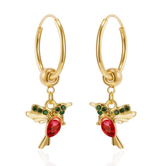 Boucles d'Oreilles Colibri Volant Édition Limitée avec Incrustation Zirconia