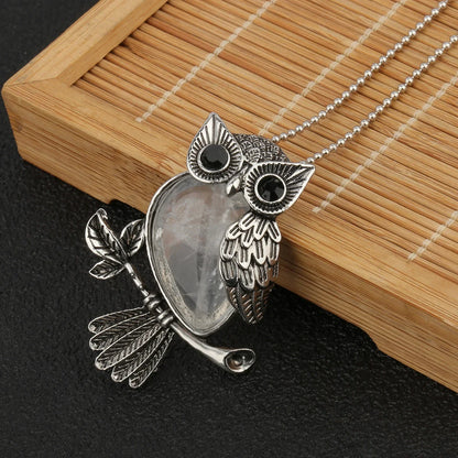 Collier Pendentif Sagesse Hibou Cristal