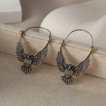 Boucles d'oreilles Tomettes Hibou Bohème Vintage