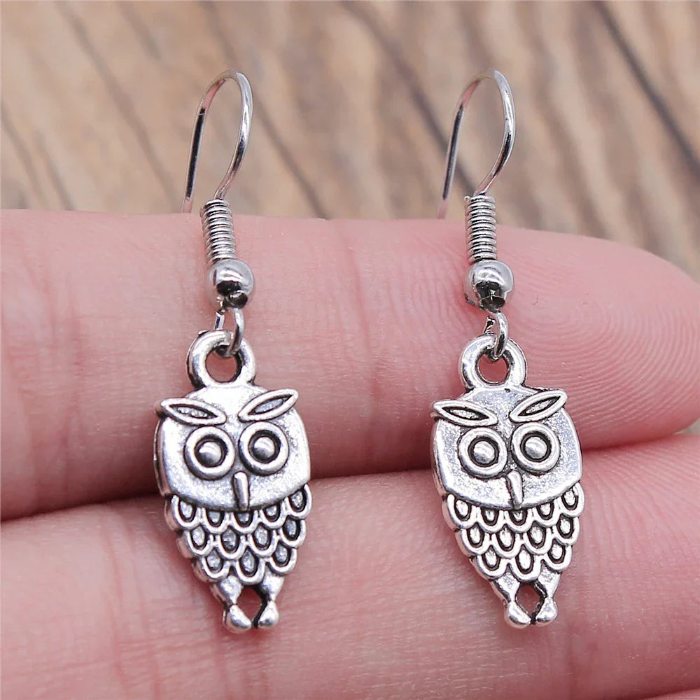 Boucles d'oreilles Tomettes Hibou Bohème Vintage
