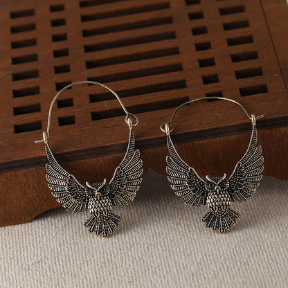 Boucles d'oreilles Tomettes Hibou Bohème Vintage