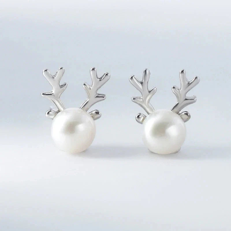 Boucles d'oreilles Fines Renne Perle