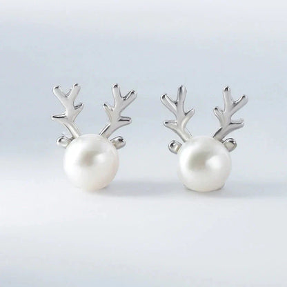 Boucles d'oreilles Fines Renne Perle