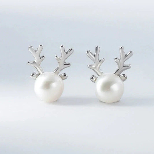 Boucles d'oreilles Fines Renne Perle