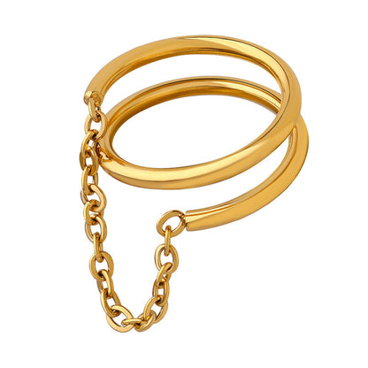 Bague dorée Magnifique chaîne torsadée