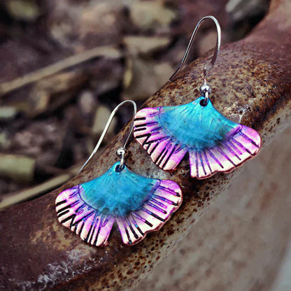 Boucles d'Oreilles Boho Papillon Bleu en Argent