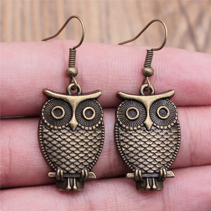 Boucles d'oreilles Tomettes Hibou Bohème Vintage
