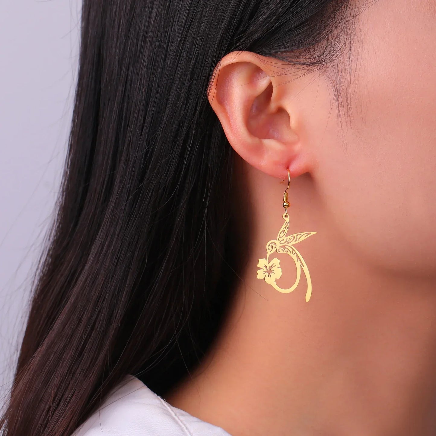 Boucles d'oreilles Colibri Esprit Acier Inoxydable