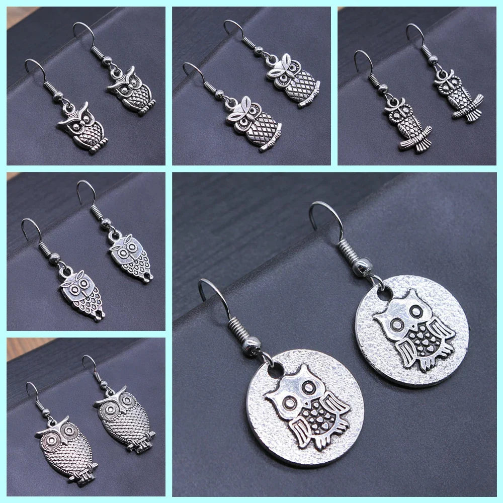 Boucles d'oreilles Tomettes Hibou Bohème Vintage