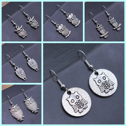 Boucles d'oreilles Tomettes Hibou Bohème Vintage