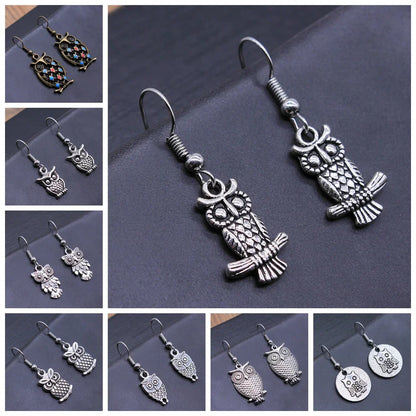 Boucles d'oreilles Tomettes Hibou Bohème Vintage