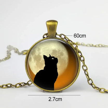 Collier Pendentif Animal Totem Esprit de la Forêt en Verre