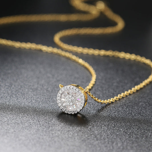Collier doré cristal rond Anne-Marie