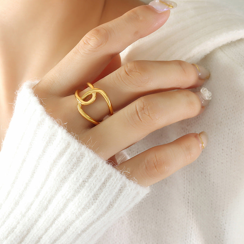 Bague nœud doré Alina