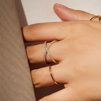 Bague dorée Harmonie d'Eva