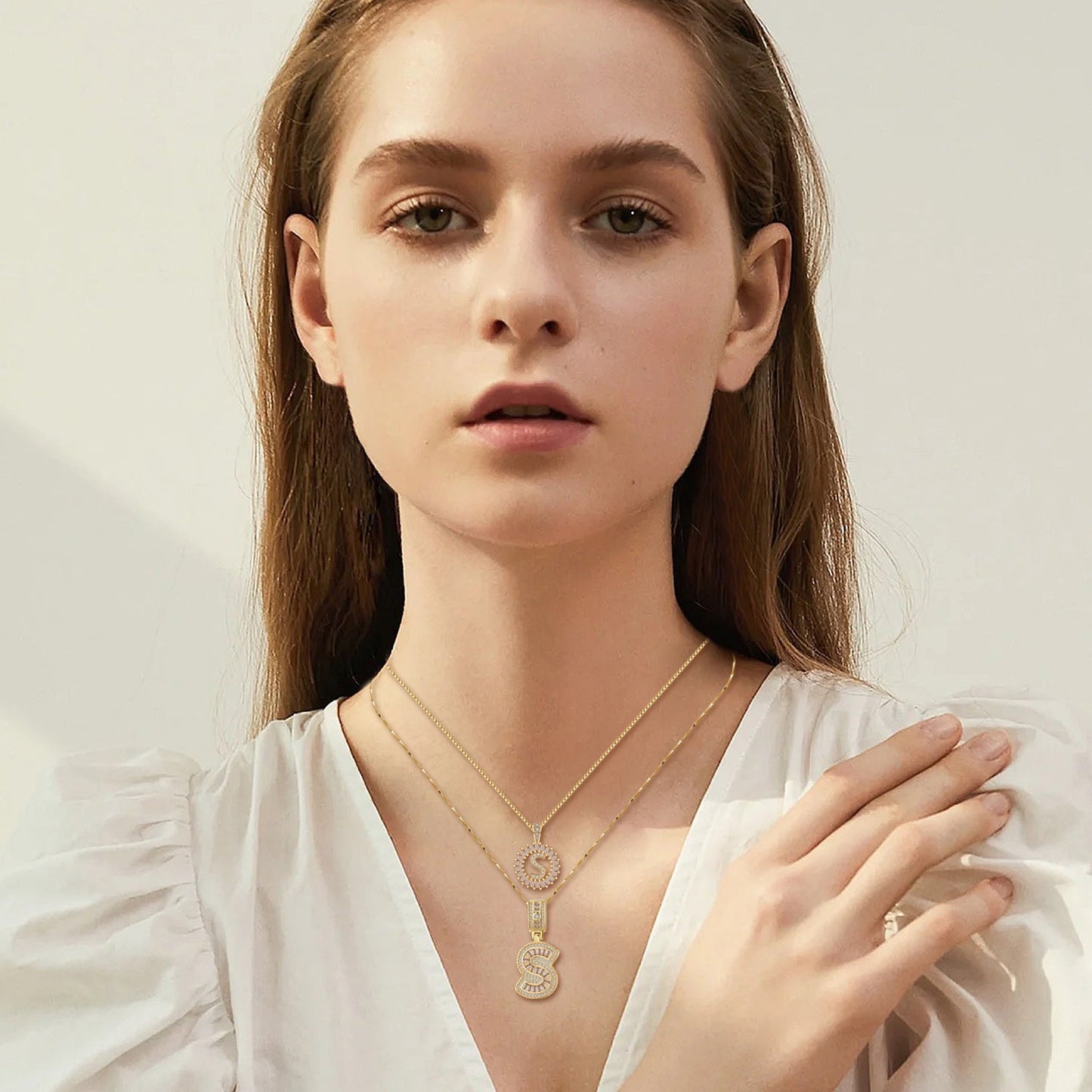 Set de Collier Initial Lettre Pavé | Or