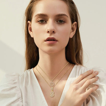 Set de Collier Initial Lettre Pavé | Or