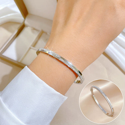 Bracelet rigide cristal doré Aera