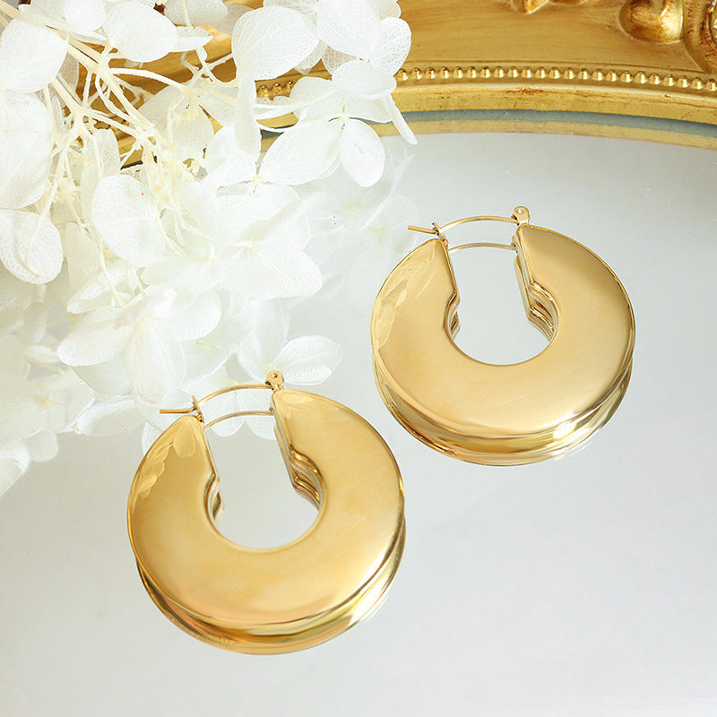 Boucles d'oreilles anneau doré Sol