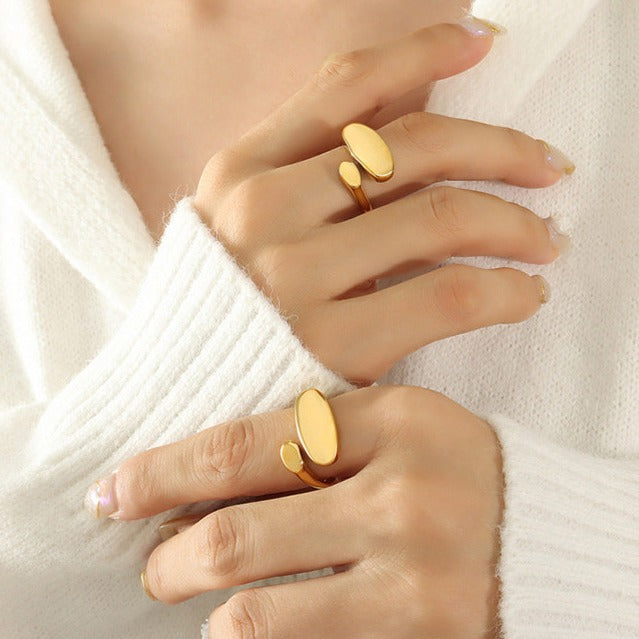 Bague minimaliste dorée Odyssey