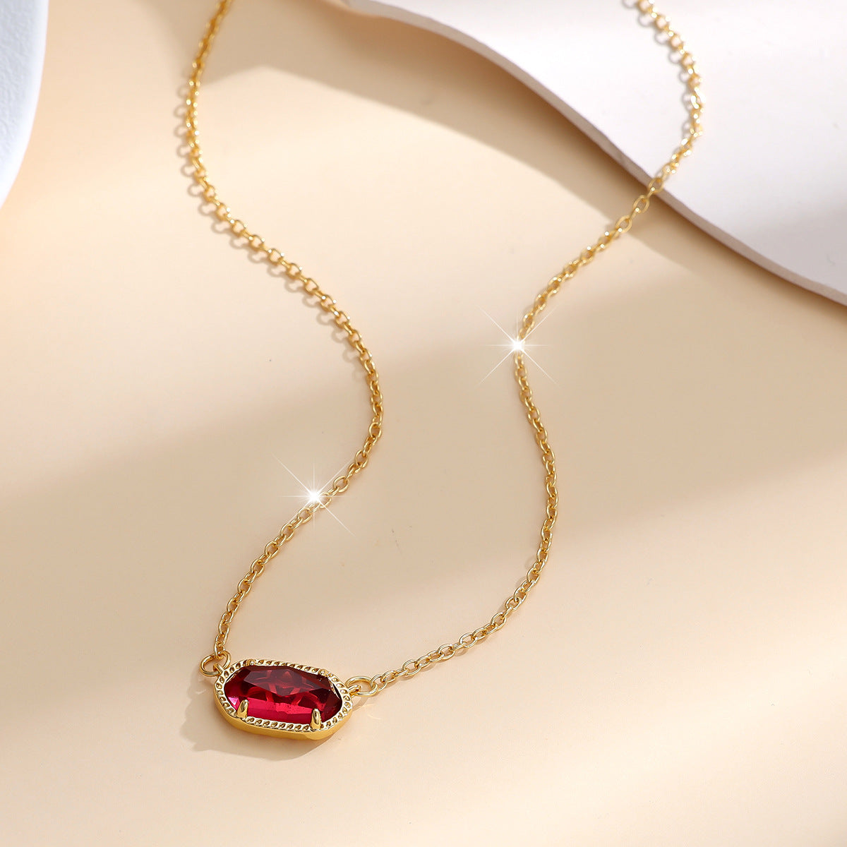 Classic Oval Collier Rubis | Or