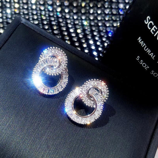 Boucles d'oreilles cercles entrelacés Elise
