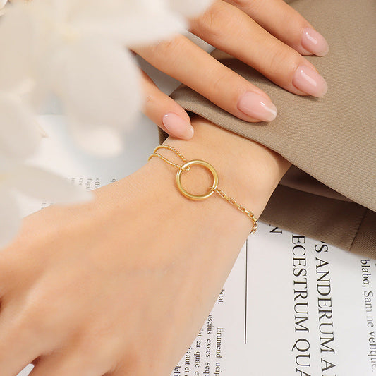 Bracelet anneaux dorés Luria