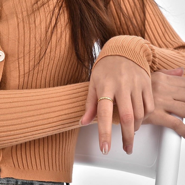 Bague dorée Orbit Echo