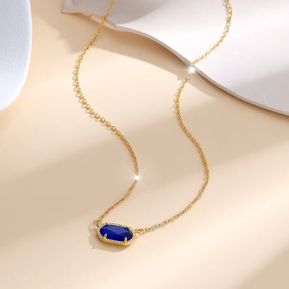 Collier classique ovale en saphir | Or