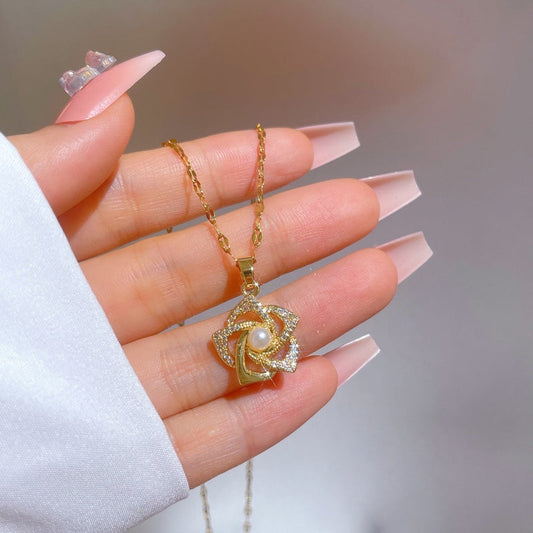 Pendentif fleur de perles Orient